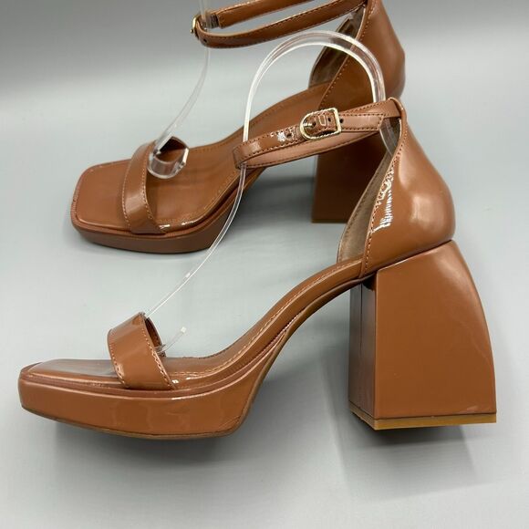 Madden Girl Omega Women's Cognac Platform Block Heels Women Size 8M - Picture 5 of 10
